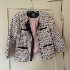Vince Camuto Black and Pale pink Textured Blazer
